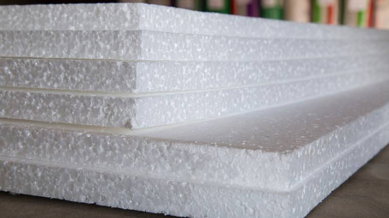 A few blocks of styrofoam stacked on top of each other